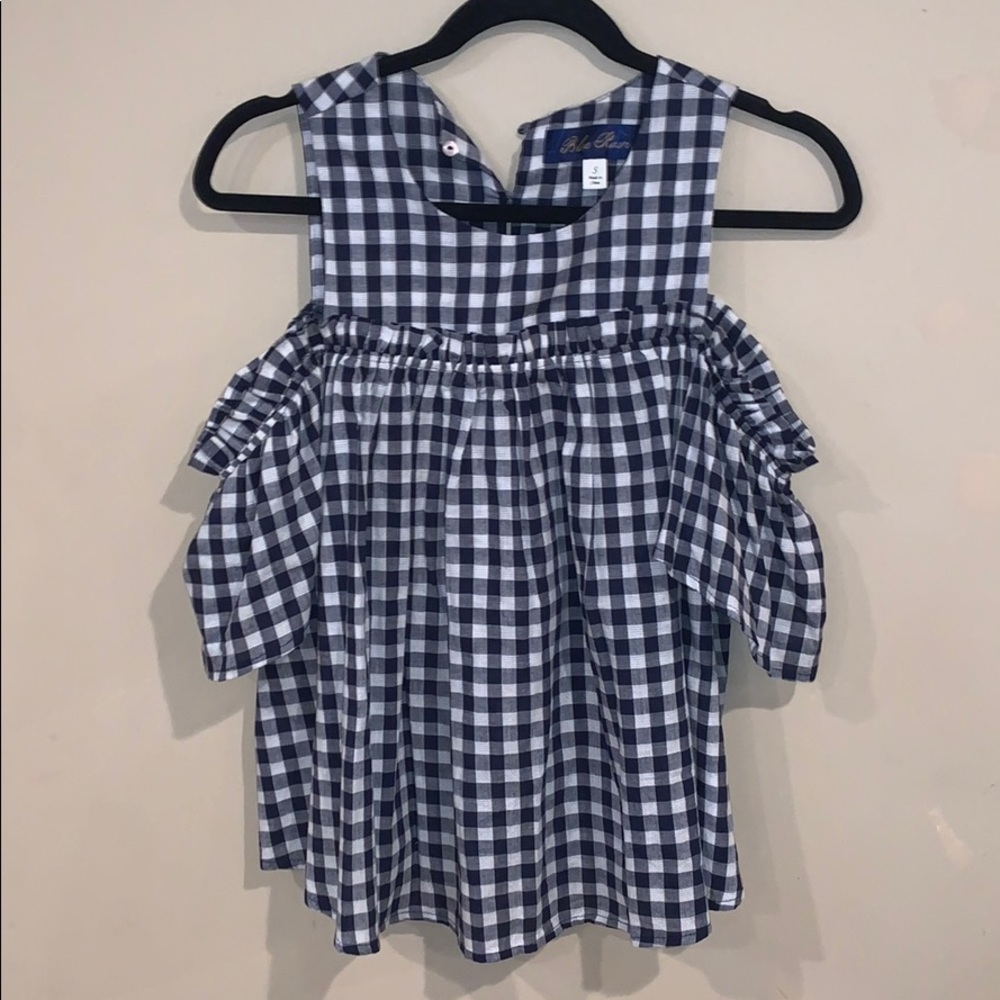 Blue & White Checkered Top